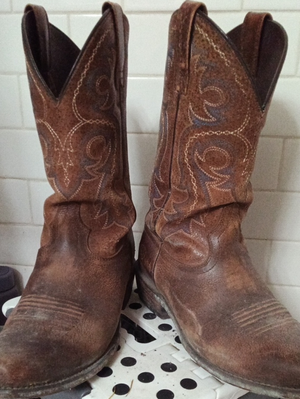 Ariat Brown Leather Cowboy Boots Mens 9